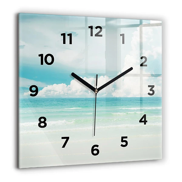 Wanduhr modern quadratisch Landschaft mit Meer