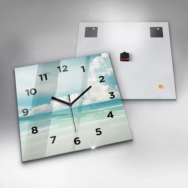Wanduhr modern quadratisch Landschaft mit Meer