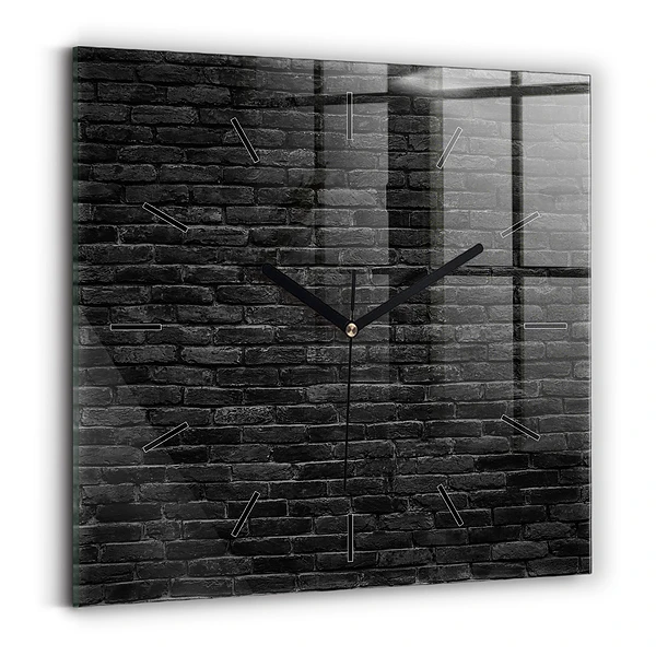 Wanduhr quadratisch mit motiv Dunkle Backsteinmauer