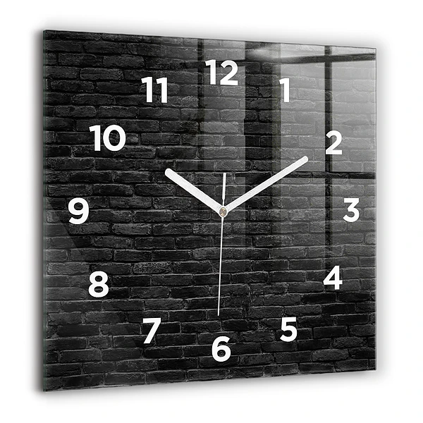 Wanduhr quadratisch mit motiv Dunkle Backsteinmauer