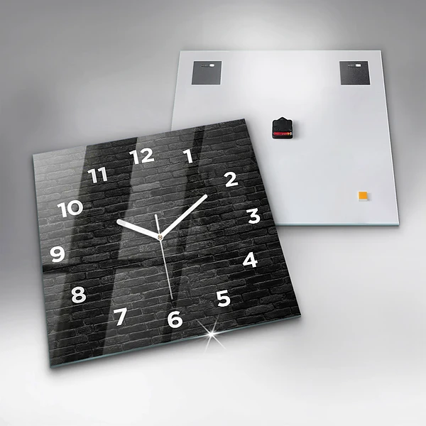 Wanduhr quadratisch mit motiv Dunkle Backsteinmauer