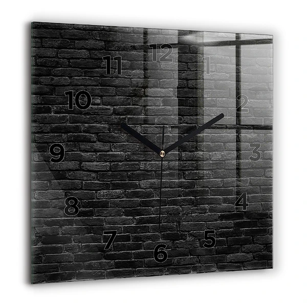 Wanduhr quadratisch mit motiv Dunkle Backsteinmauer