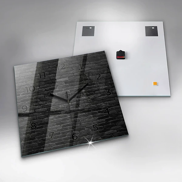 Wanduhr quadratisch mit motiv Dunkle Backsteinmauer