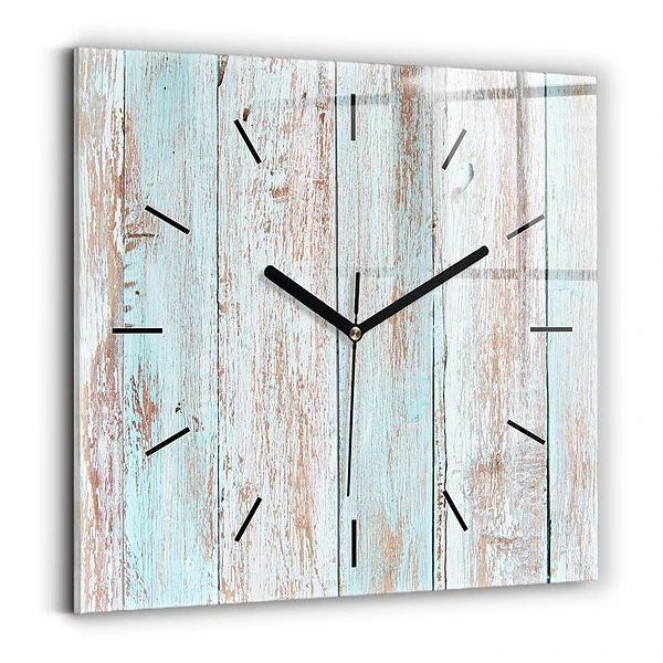 Wanduhr quadratisch mit motiv Pastell Holz