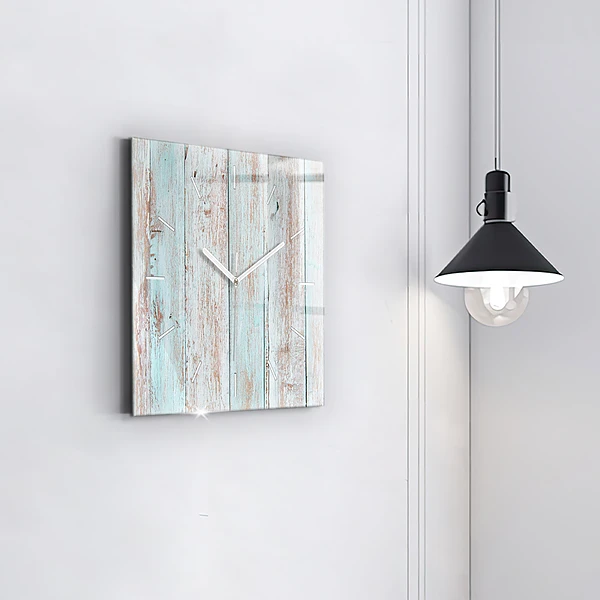 Wanduhr quadratisch mit motiv Pastell Holz