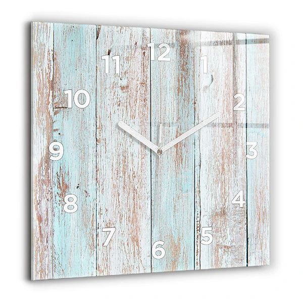 Wanduhr quadratisch mit motiv Pastell Holz