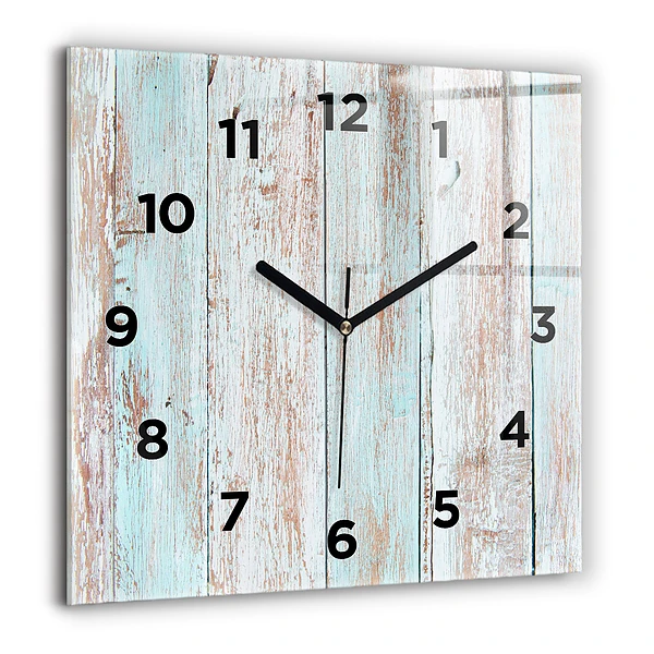 Wanduhr quadratisch mit motiv Pastell Holz