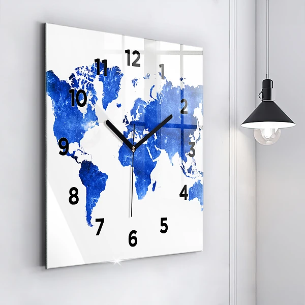 Wanduhr quadratisch mit motiv Kosmische Weltkarte