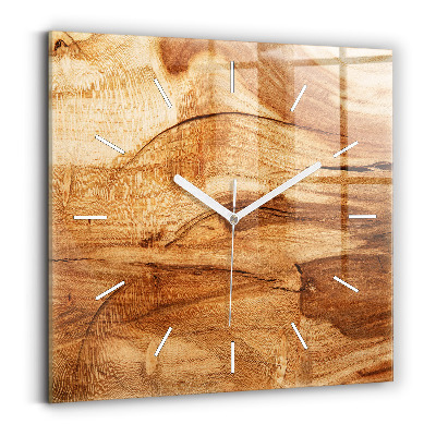 Wanduhr quadratisch mit motiv Holztextur