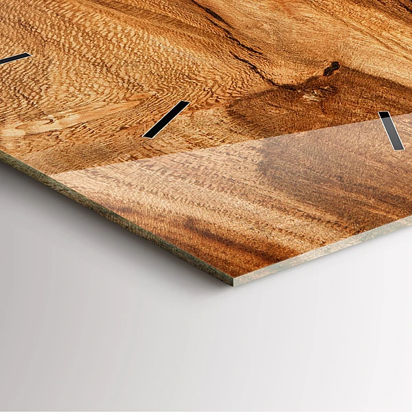 Wanduhr quadratisch mit motiv Holztextur