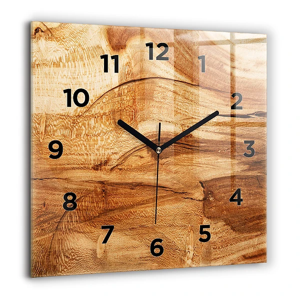 Wanduhr quadratisch mit motiv Holztextur