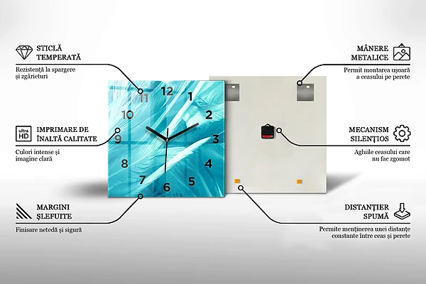 Wanduhr quadratisch mit motiv Holztextur