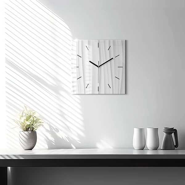 Wanduhr quadratisch mit motiv Textur der Wellen