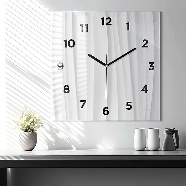Wanduhr quadratisch mit motiv Textur der Wellen
