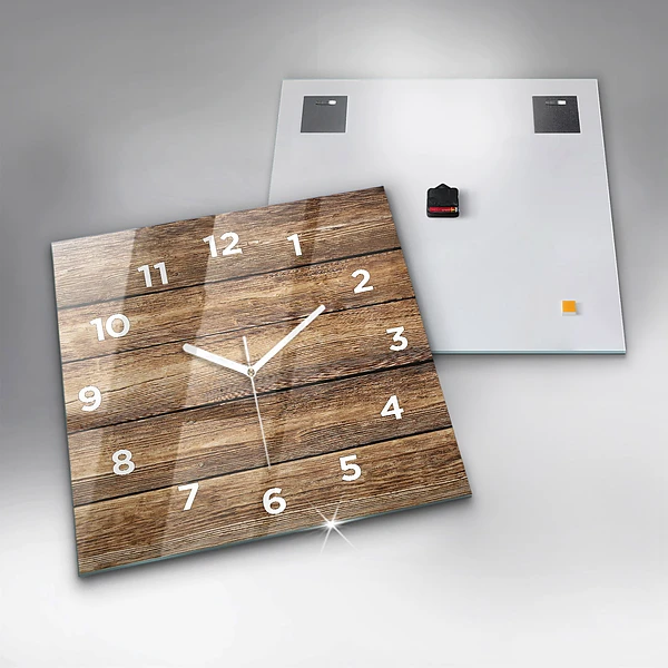 Wanduhr quadratisch mit motiv Hölzerne Bretter