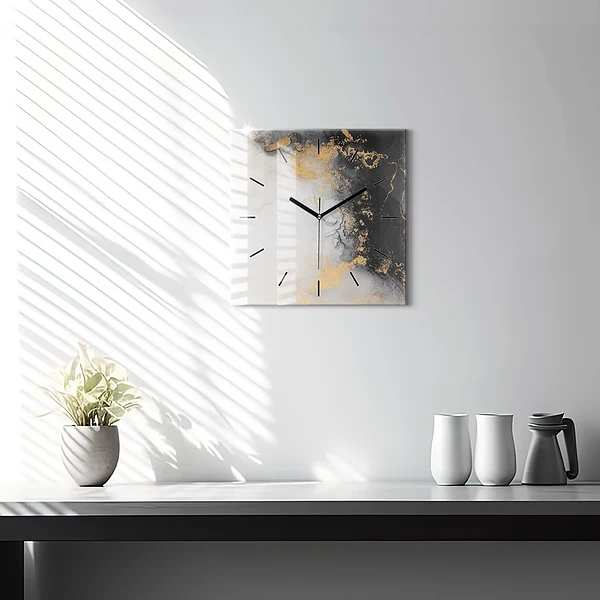 Wanduhr quadratisch mit motiv Kunstvoller Marmor