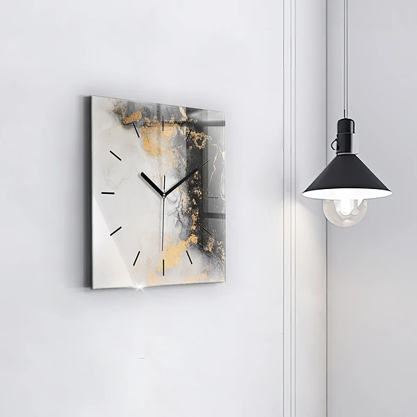 Wanduhr quadratisch mit motiv Kunstvoller Marmor