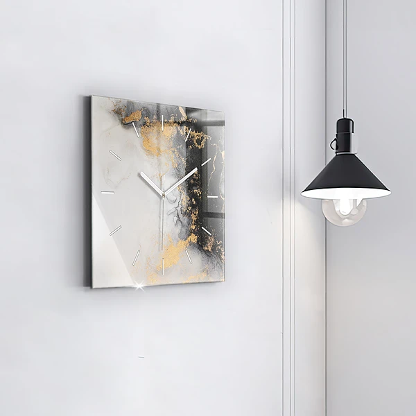 Wanduhr quadratisch mit motiv Kunstvoller Marmor