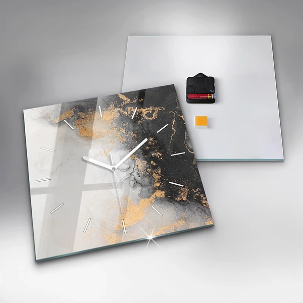 Wanduhr quadratisch mit motiv Kunstvoller Marmor