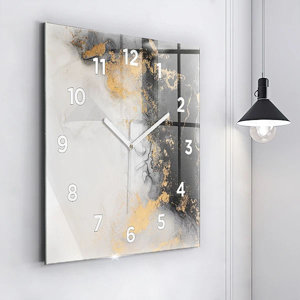 Wanduhr quadratisch mit motiv Kunstvoller Marmor