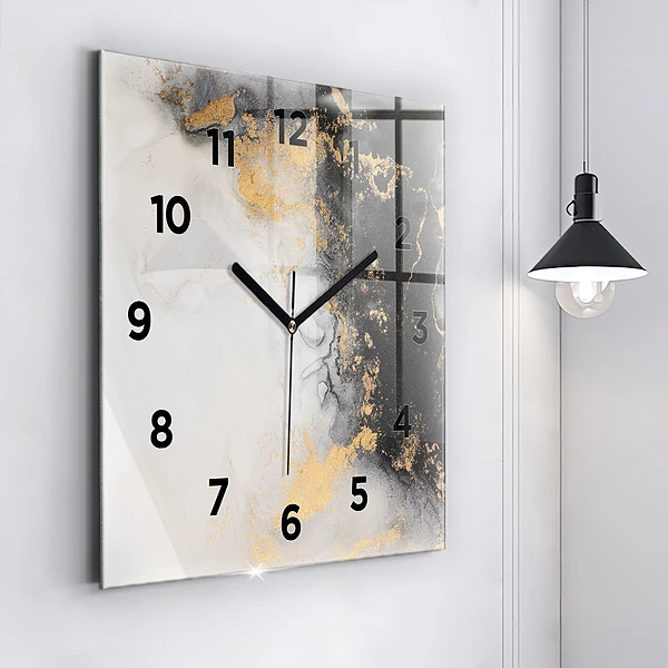 Wanduhr quadratisch mit motiv Kunstvoller Marmor