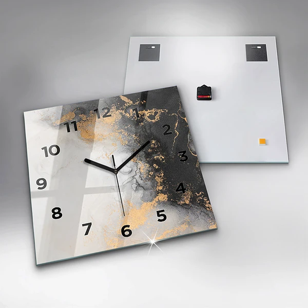 Wanduhr quadratisch mit motiv Kunstvoller Marmor