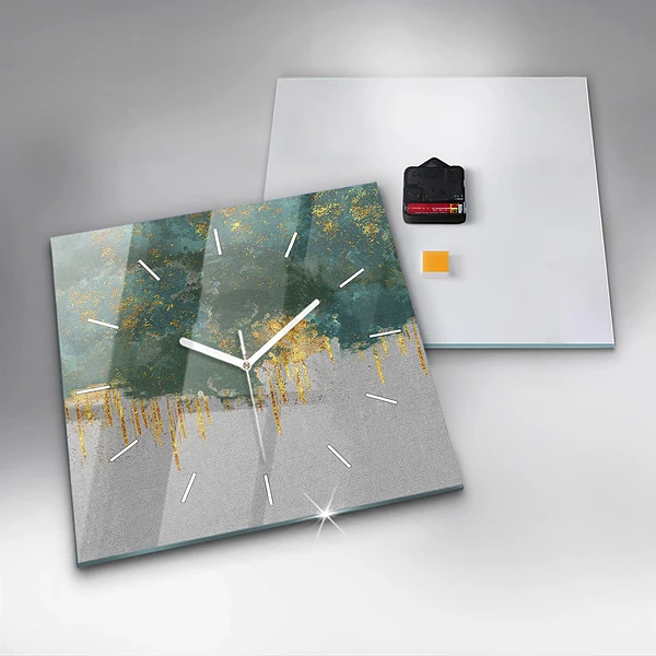 Wanduhr modern quadratisch Dekoratives Muster