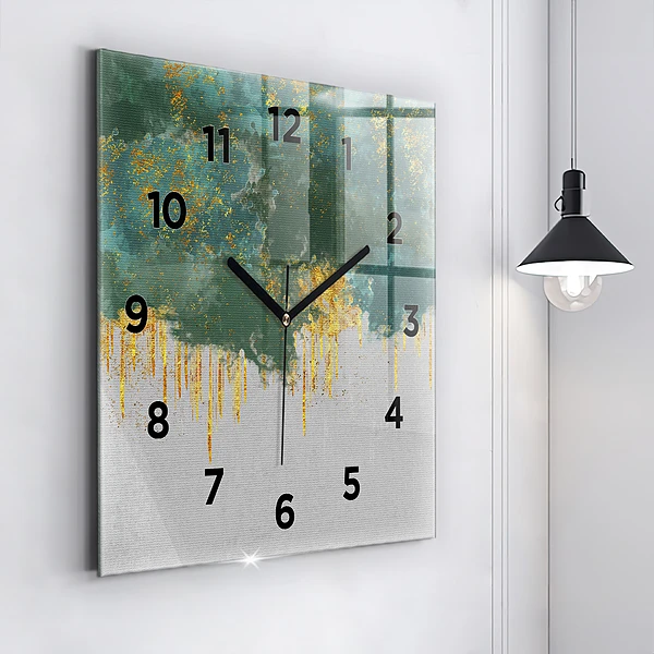 Wanduhr modern quadratisch Dekoratives Muster