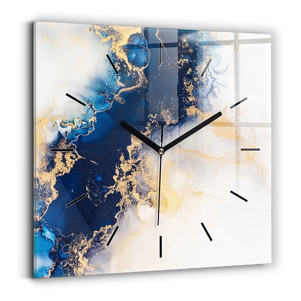 Wanduhr quadratisch Marmoriertes Muster