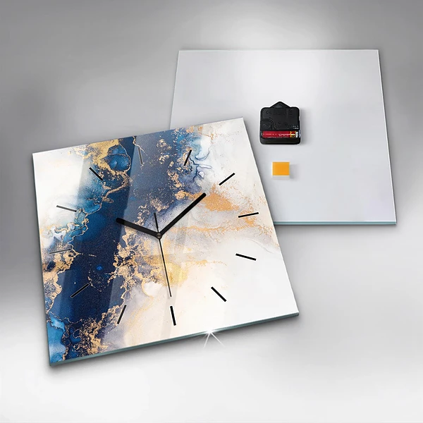 Wanduhr quadratisch Marmoriertes Muster
