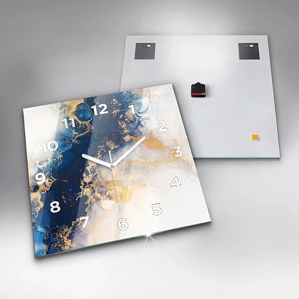 Wanduhr quadratisch Marmoriertes Muster
