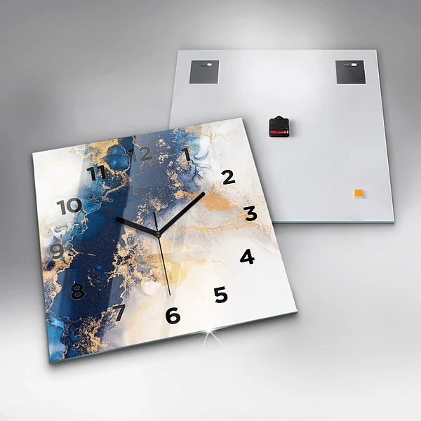 Wanduhr quadratisch Marmoriertes Muster