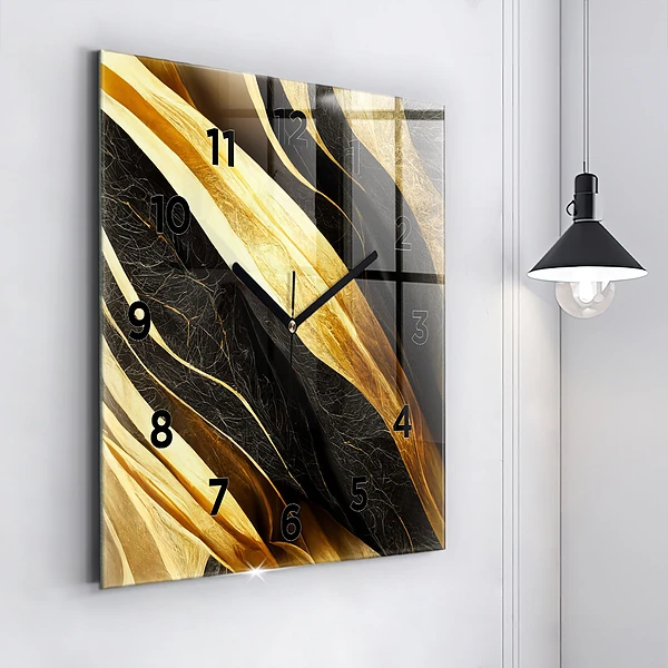 Wanduhr quadratisch mit motiv Elegante Abstraktion