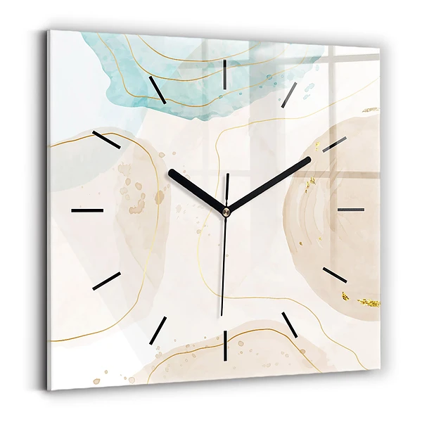 Wanduhr quadratisch Aquarell-Flecken