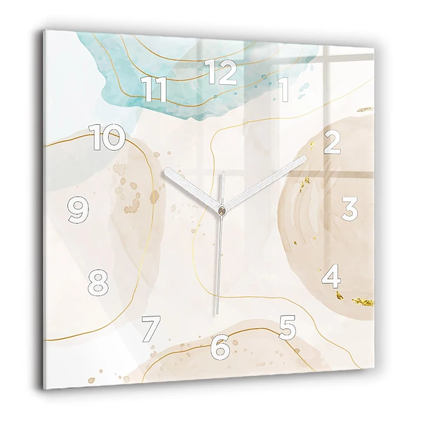 Wanduhr quadratisch Aquarell-Flecken