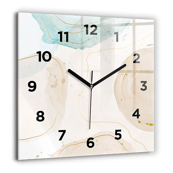 Wanduhr quadratisch Aquarell-Flecken