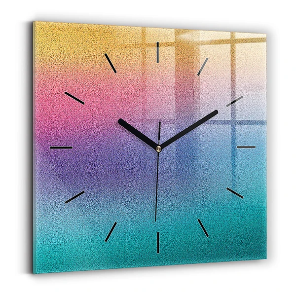 Wanduhr quadratisch Muster mit Farbverlauf