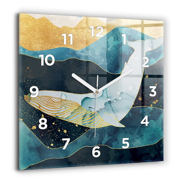 Wanduhr quadratisch mit motiv Abstrakter Wal