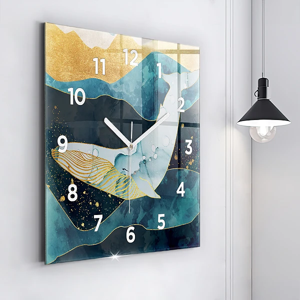Wanduhr quadratisch mit motiv Abstrakter Wal