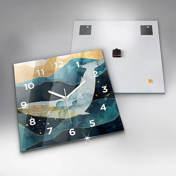 Wanduhr quadratisch mit motiv Abstrakter Wal