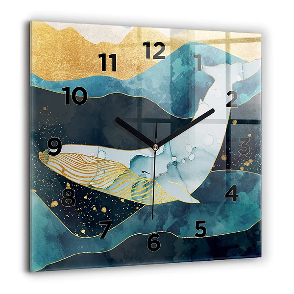 Wanduhr quadratisch mit motiv Abstrakter Wal