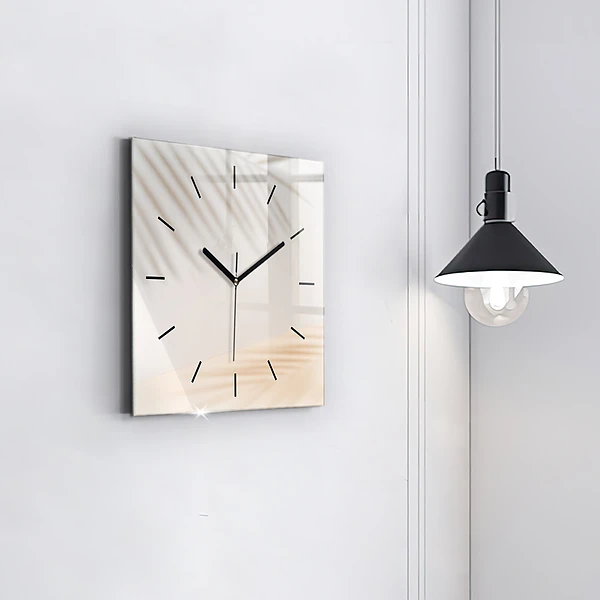 Wanduhr modern quadratisch Creme-Abstraktion