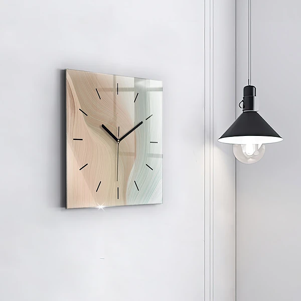 Wanduhr quadratisch Wellenförmige Abstraktion