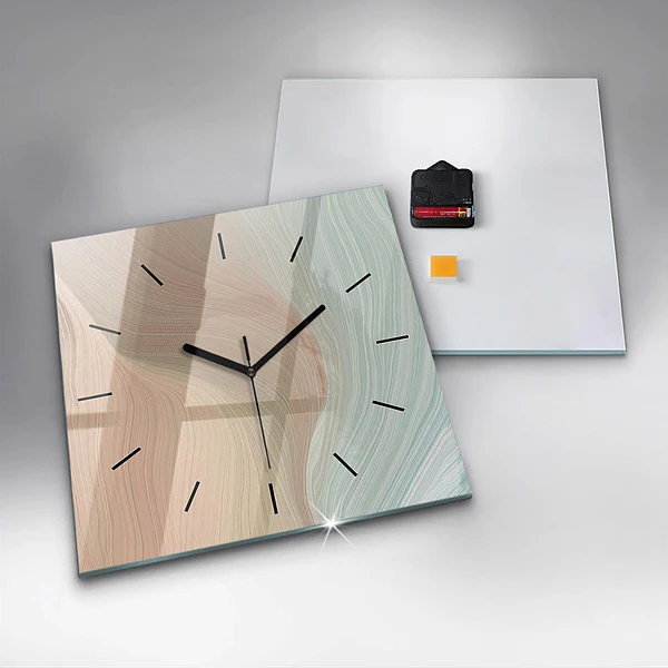 Wanduhr quadratisch Wellenförmige Abstraktion