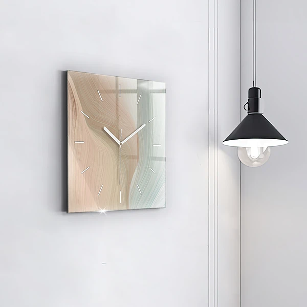 Wanduhr quadratisch Wellenförmige Abstraktion