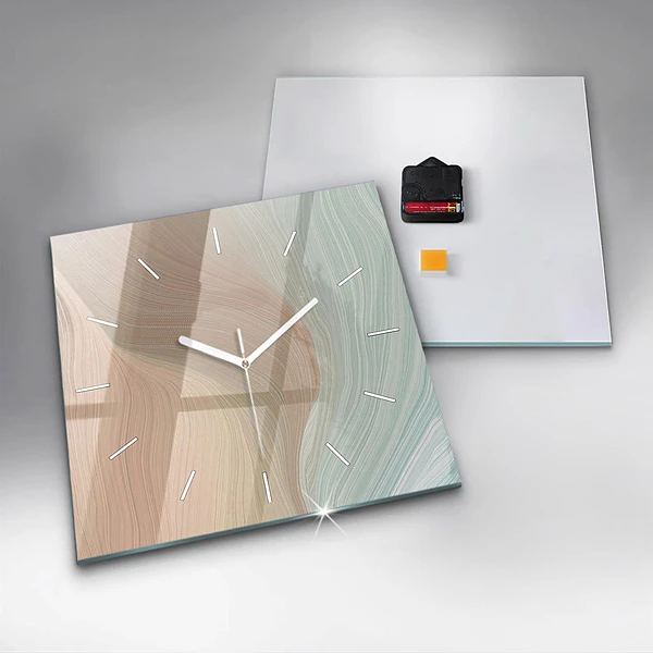 Wanduhr quadratisch Wellenförmige Abstraktion