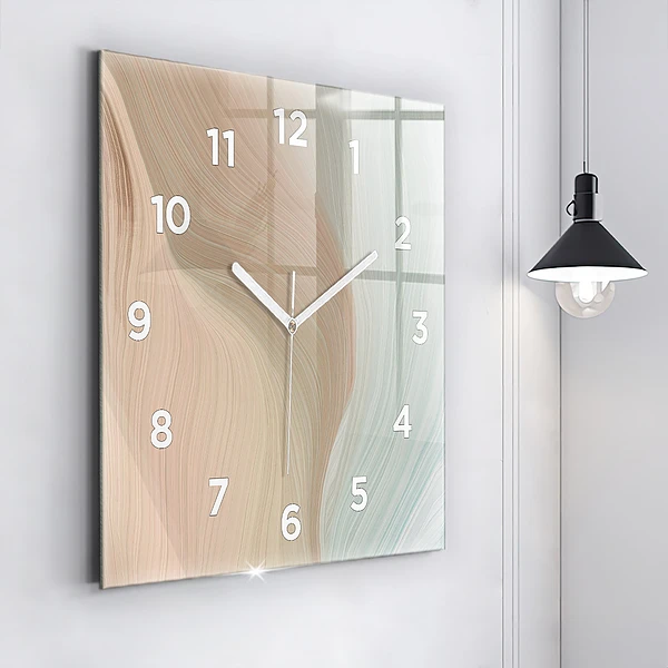 Wanduhr quadratisch Wellenförmige Abstraktion