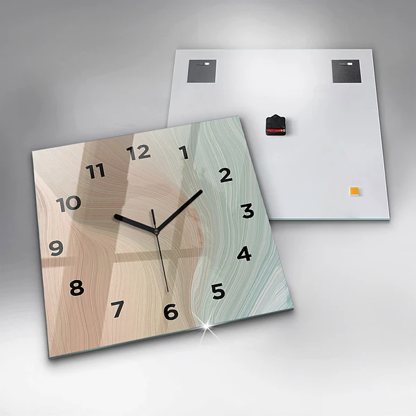 Wanduhr quadratisch Wellenförmige Abstraktion