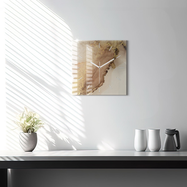 Wanduhr modern quadratisch Beigefarbene moderne Kunst