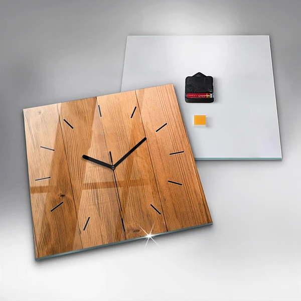 Wanduhr modern quadratisch Hölzerne Bretter